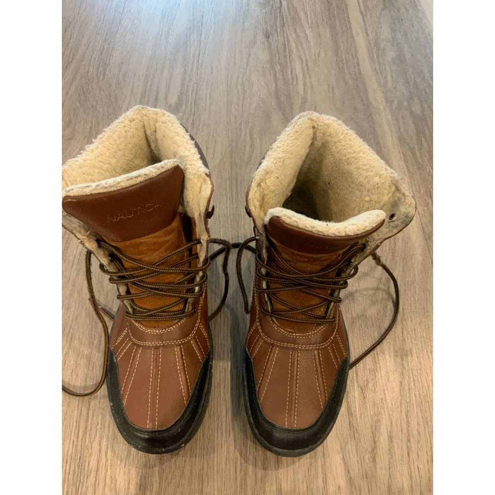 Men's Nautica Brown Black Lockview Lace-Up Winter‎ Boots Size 8 Outdoor Gorpcore